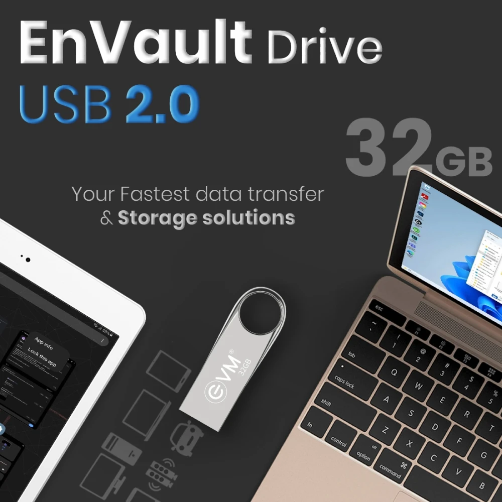 EVM Envault Pendrive 32GB USB 2.0 (METAL) view 3